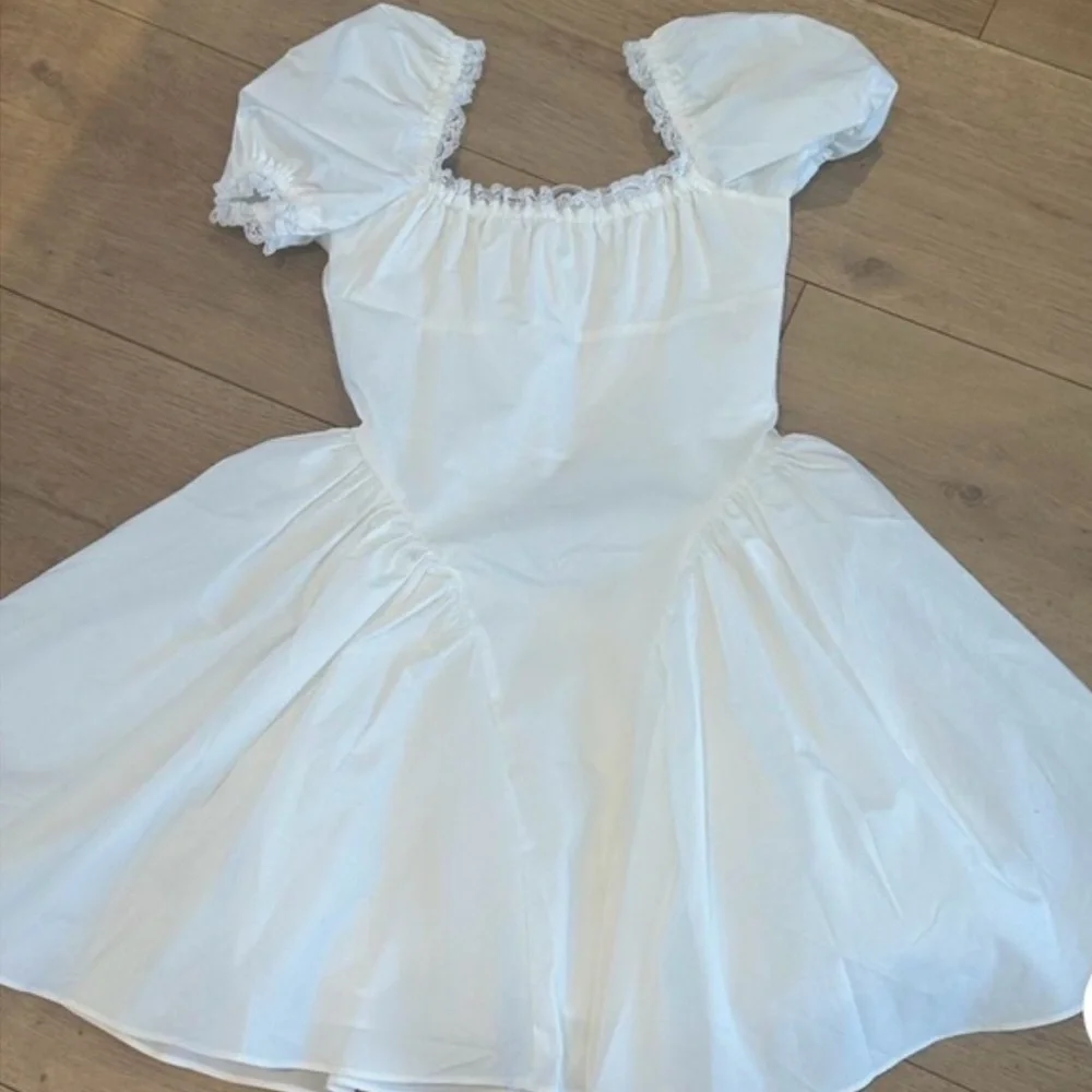 New House Of Cb Lili B Puff Sleeve White Minidress Size XS